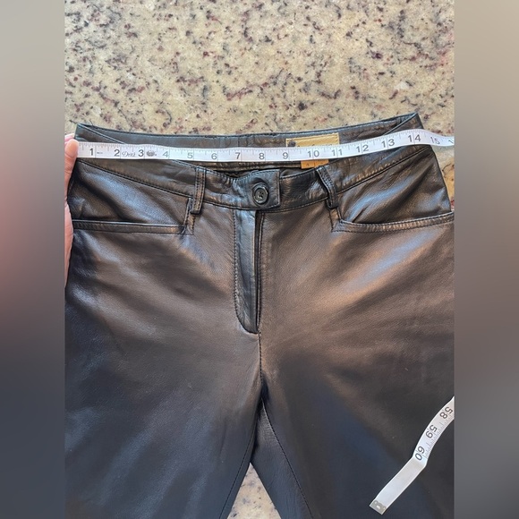 Rem Garson 100% lambskin leather fully lined pants size 4 waist 29” hip 35” - Picture 5 of 10